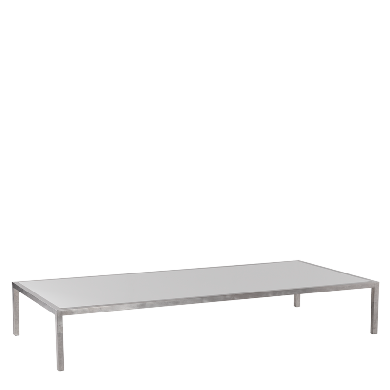 Unico 8"x4" Coffee Table with Stainless Steel Frame and White Top