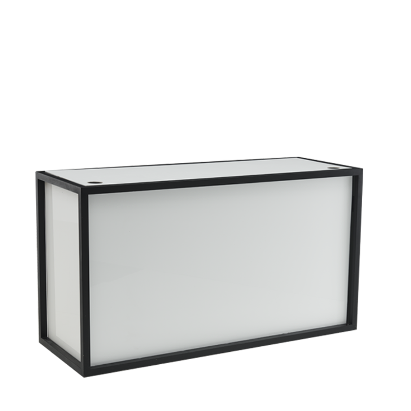 Unico DJ Booth with Black Frame and White Panels