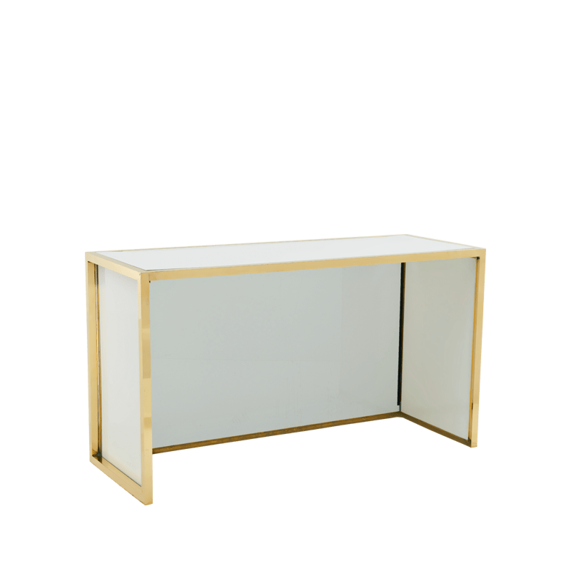 Hire Unico Rectangular Bar with Gold Frame and White Panels - Options