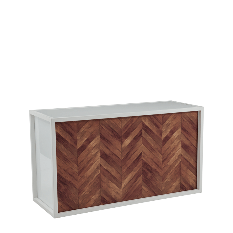 Unico Bar with White Frame and Wood Effect Front