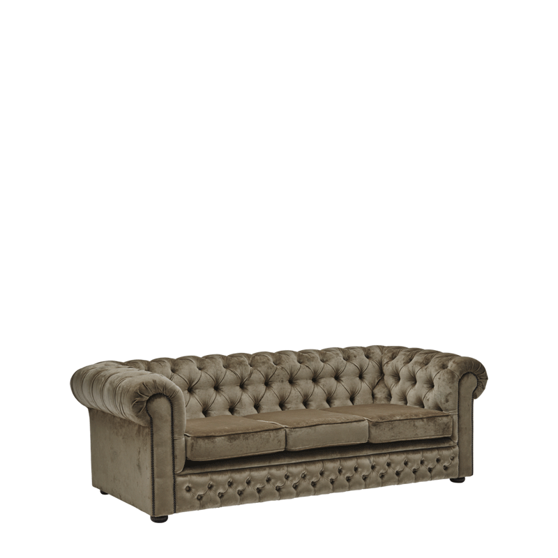Chesterfield Carlyle Sofa 7ft in Velvet Taupe