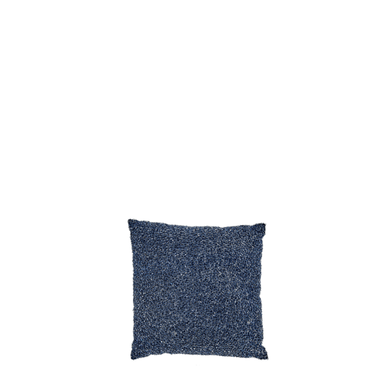 Blue Silk Cushion with Beads