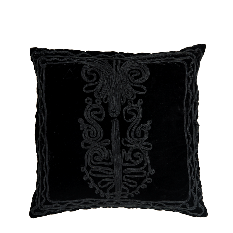 Black Velvet Cushion with Dehli Design