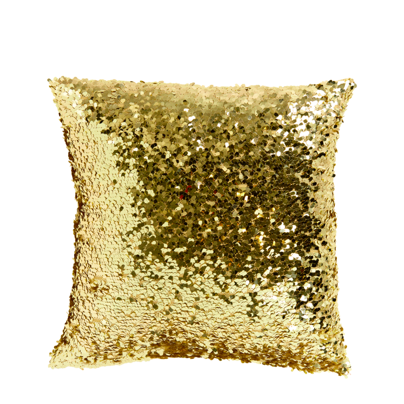 Gold Sequined Square Cushion 