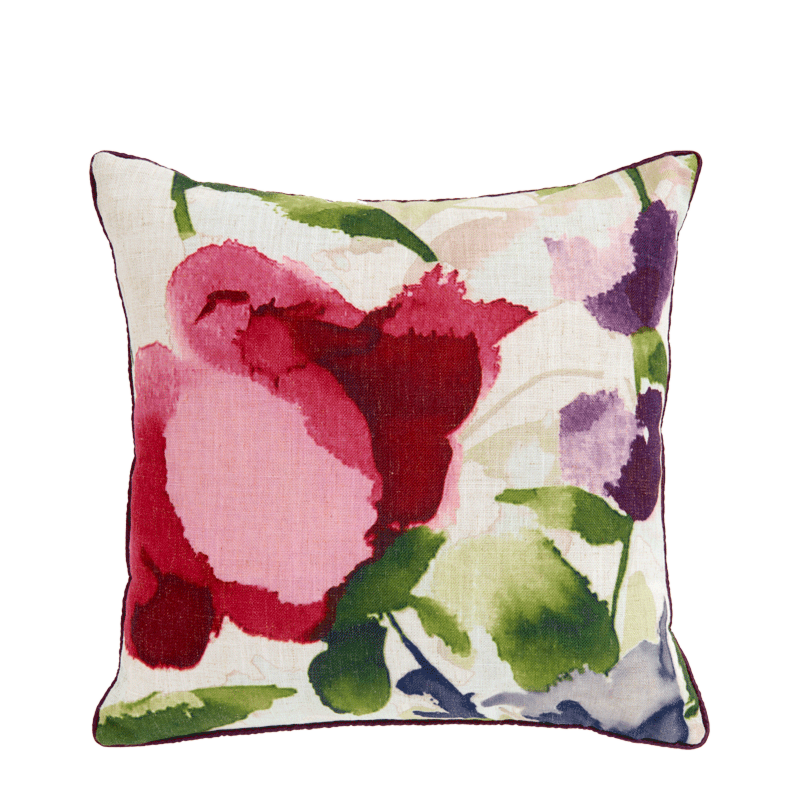 Cushion with Watercolour Floral Print