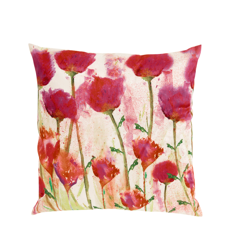 Cushion with Pink Flower Print