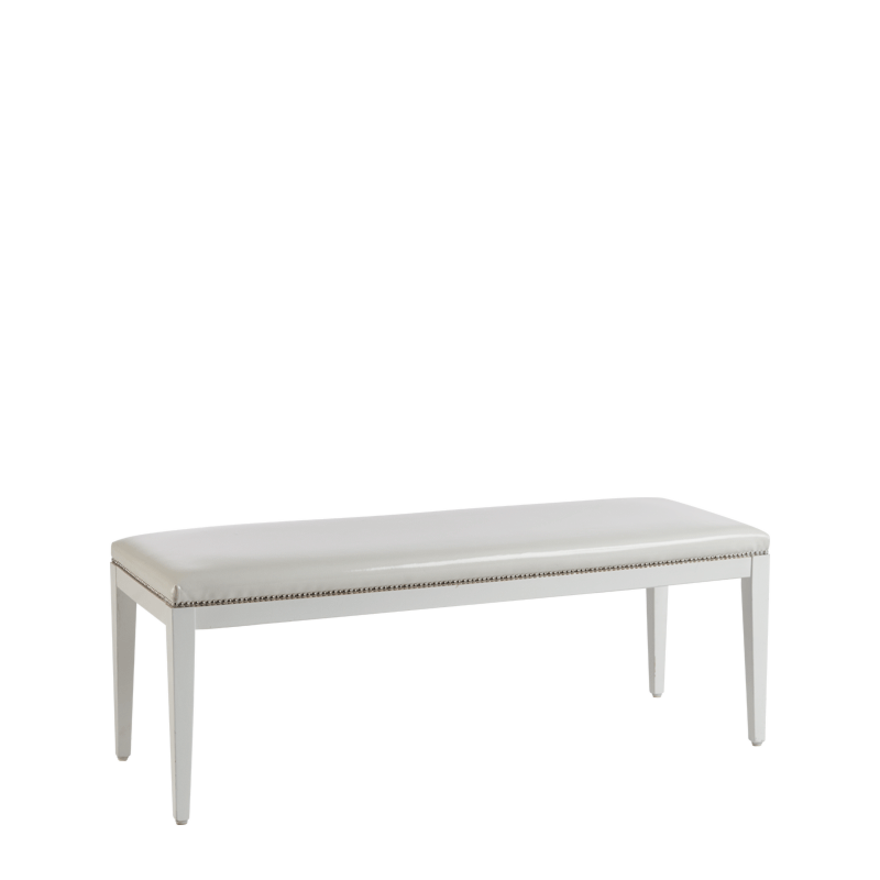 Divano Bench in White with White Seat Pad