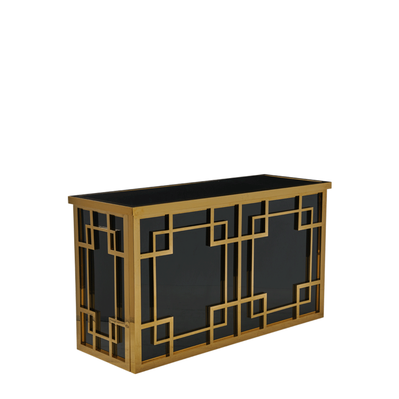 Gatsby Bar in Gold with Black Panels