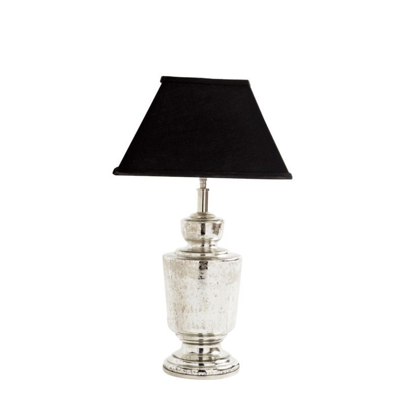 Mercury Glass Lamp with Black Shade