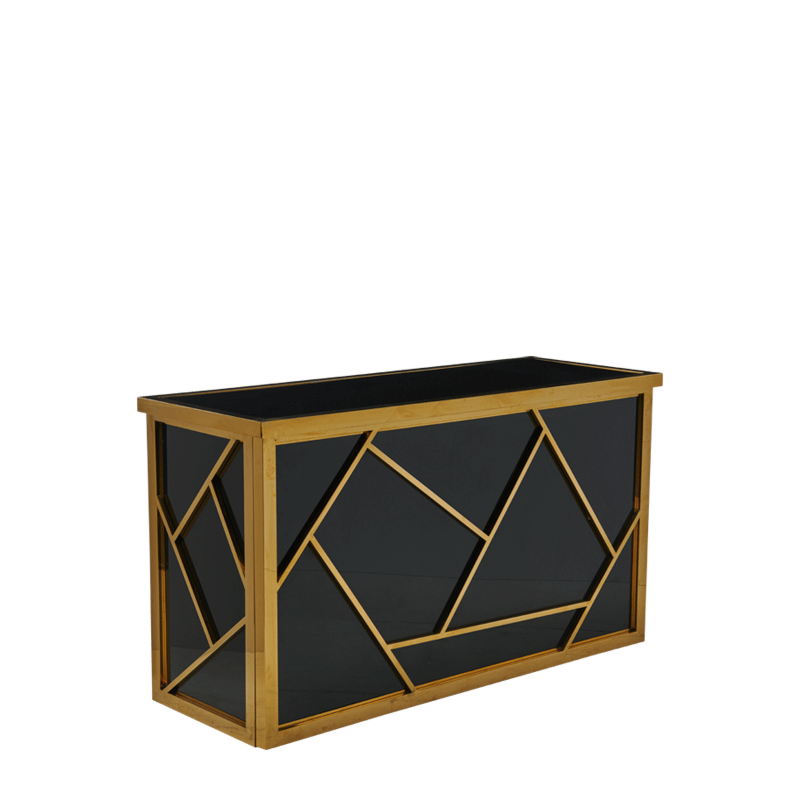 Mondrian Bar in Gold with Black Panels
