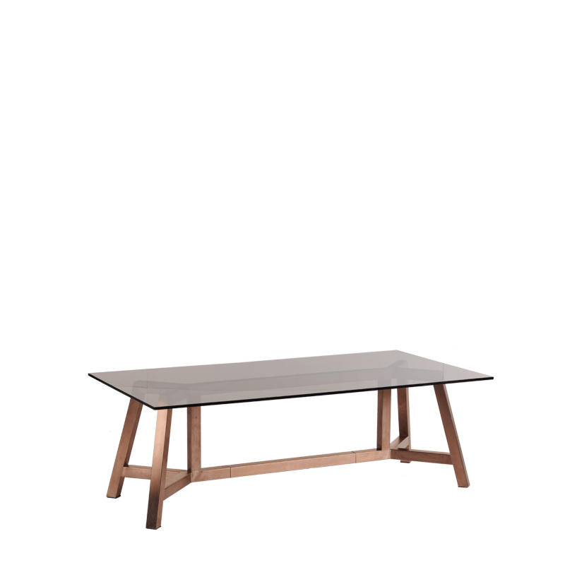 Washington Rectangular Coffee Table in Rose Gold