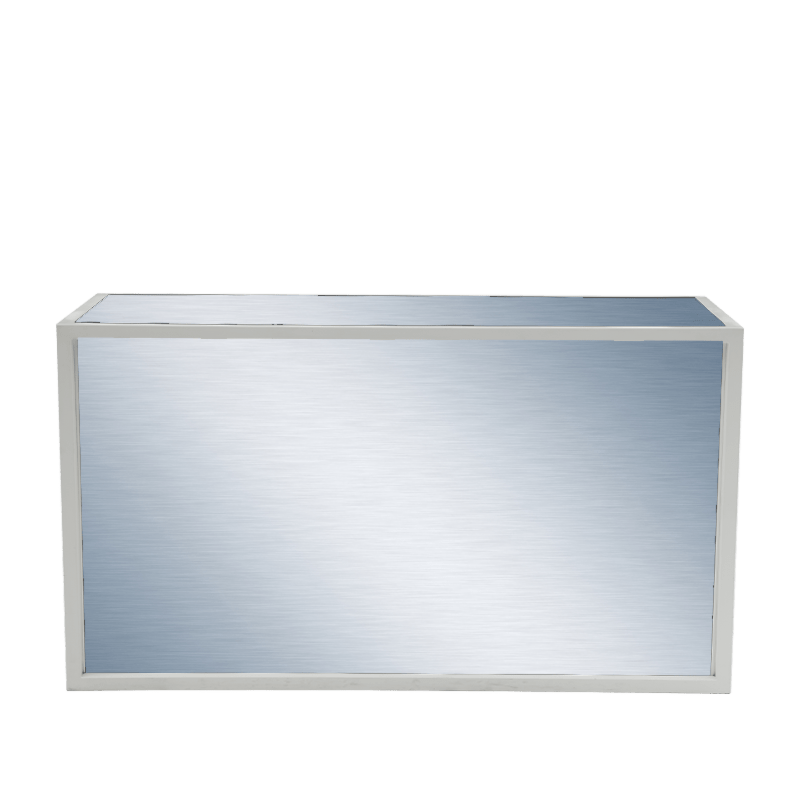 Hire Unico Rectangular Bar with White Frame and Silver Panels - Options