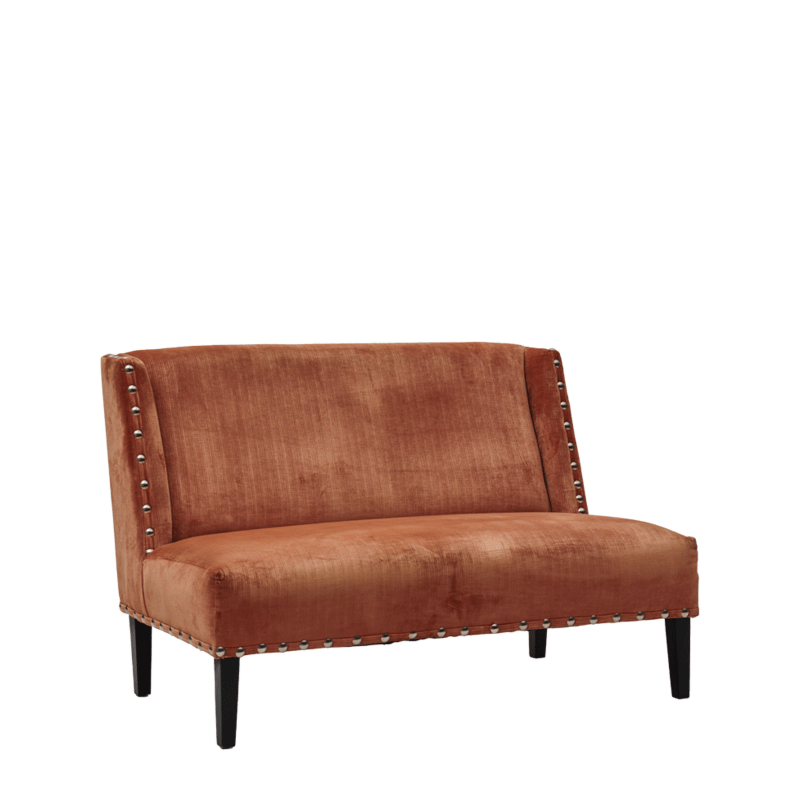Dilano Sofa in Orange Velvet