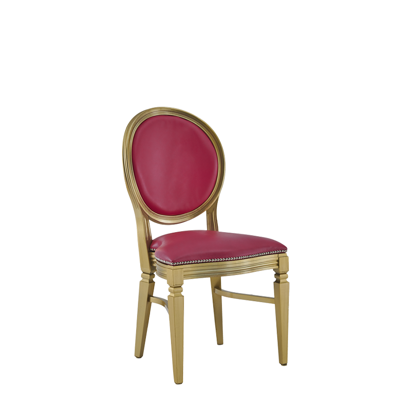 Chandelle Chair in Gold with Pink Seat Pad