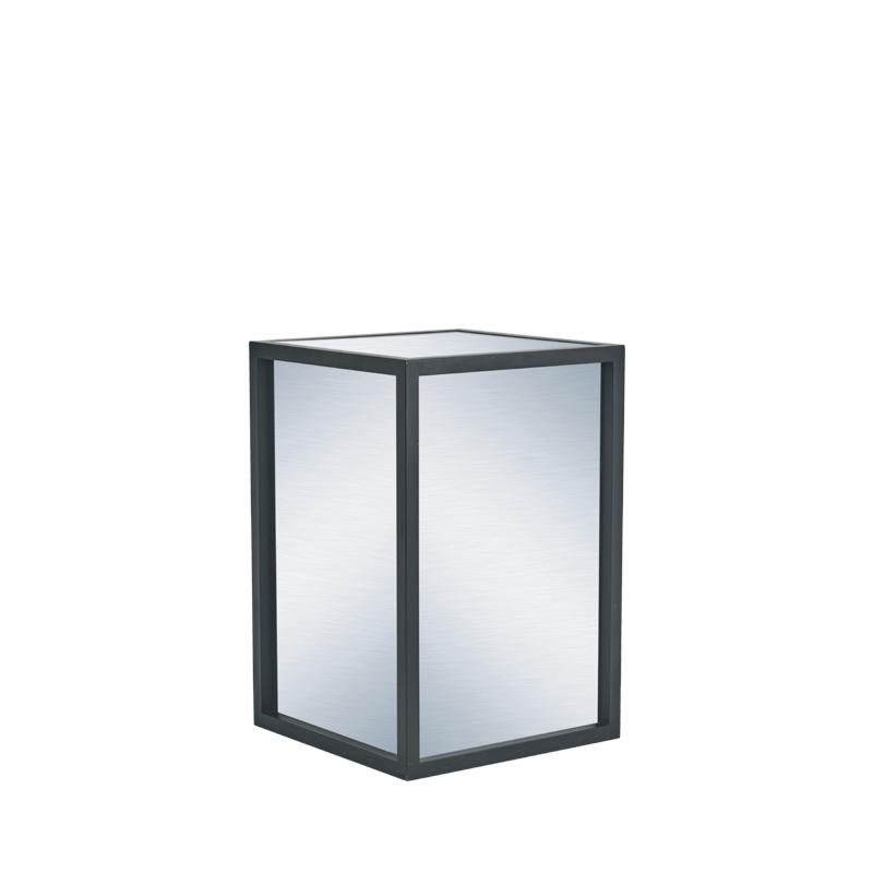 Unico Square Bar Unit with Black Frame and Silver Panels