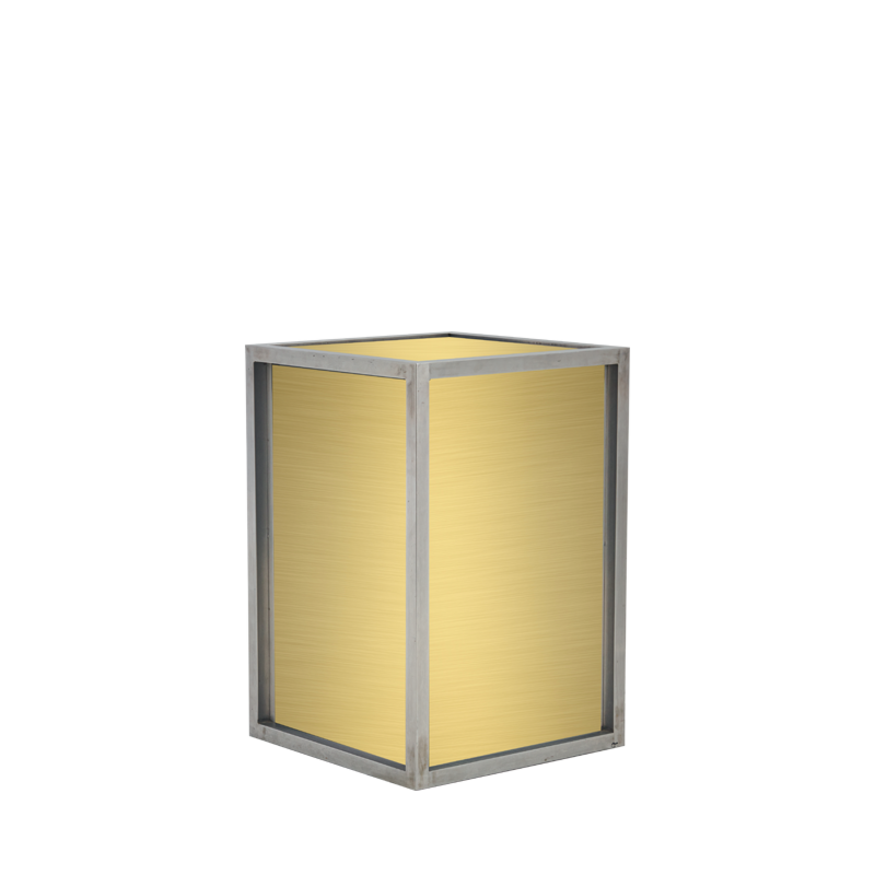Unico Square Bar Unit with Stainless Steel Frame and Gold Panels