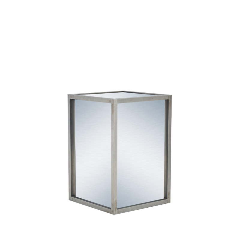 Unico Square Bar Unit - Stainless Steel Frame - Silver Panels