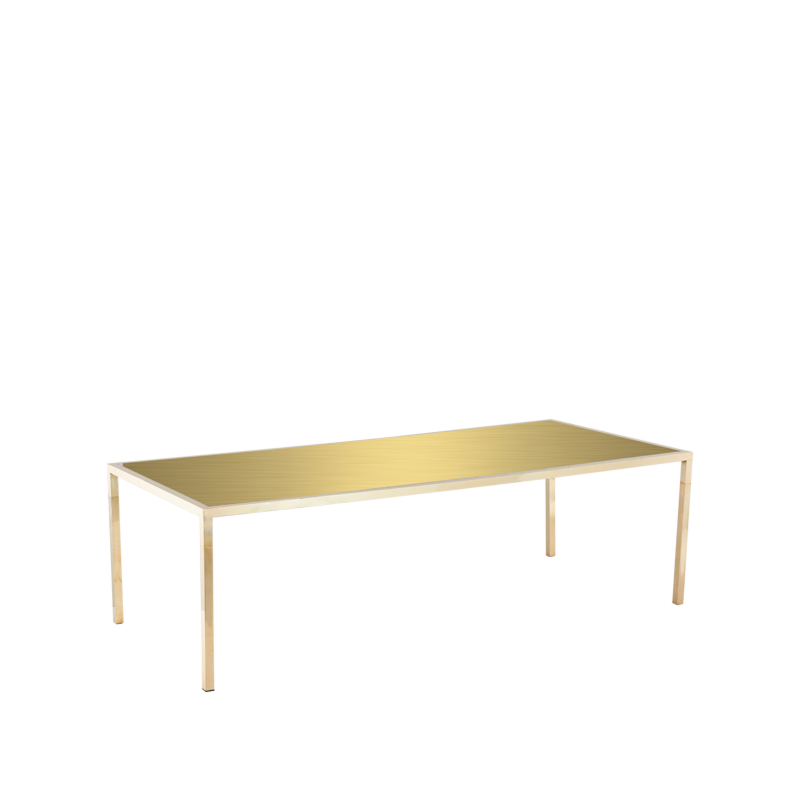 Unico 8"x4" Dining Table with Gold Frame and Gold Top
