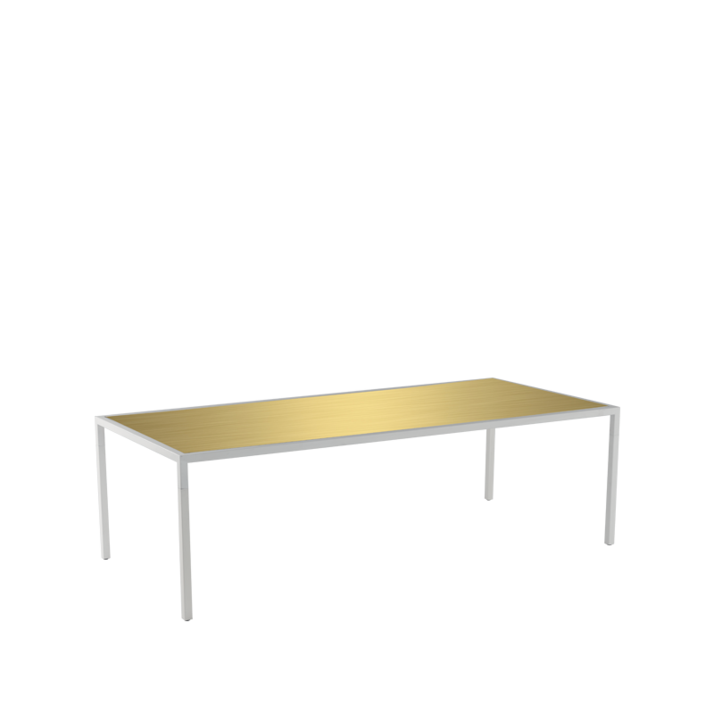 Unico 8"x4" Dining Table with White Frame and Gold Top