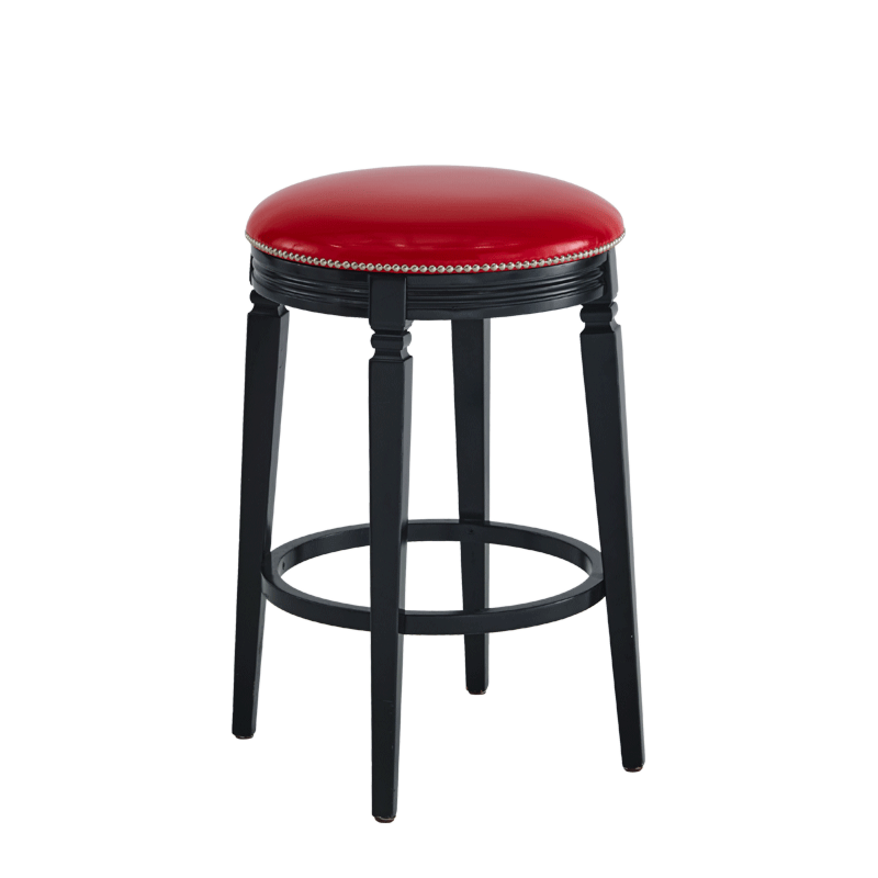 Beli Bar Stool Black with Red Seat Pad