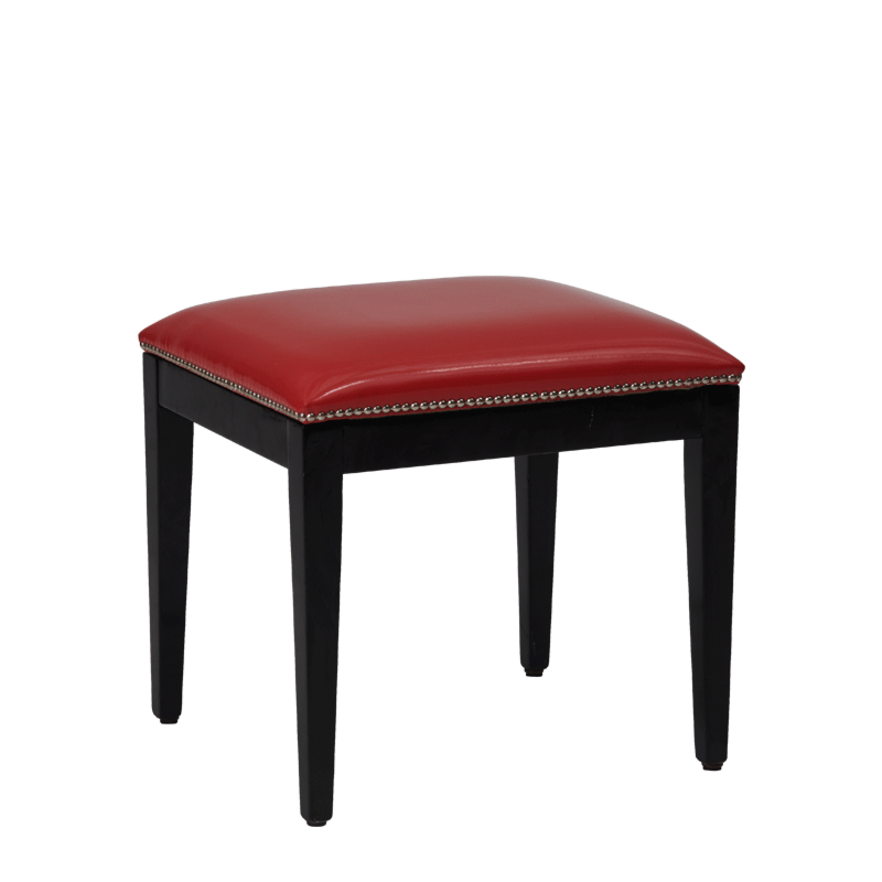 Divano Ottoman in Black with Red Seat Pad