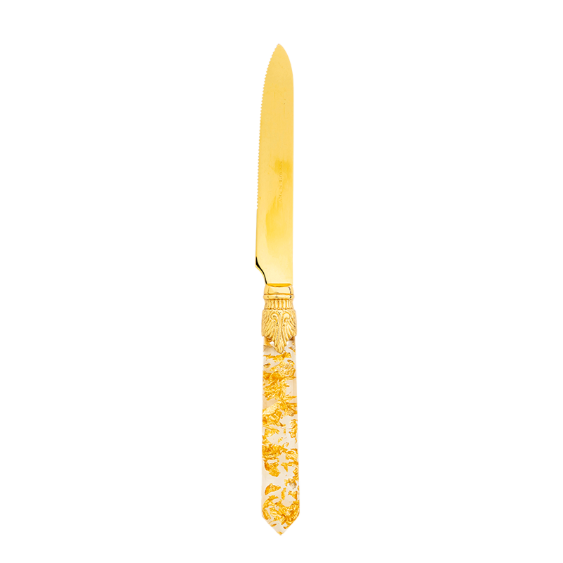 Gold confetti dessert knife