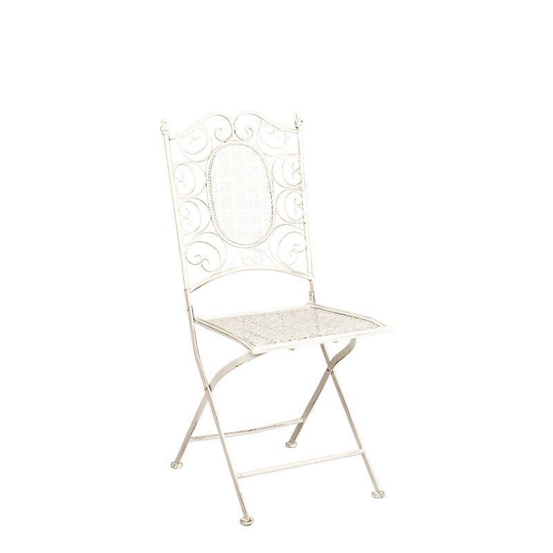 Vintage white Chantilly wrought-iron chair