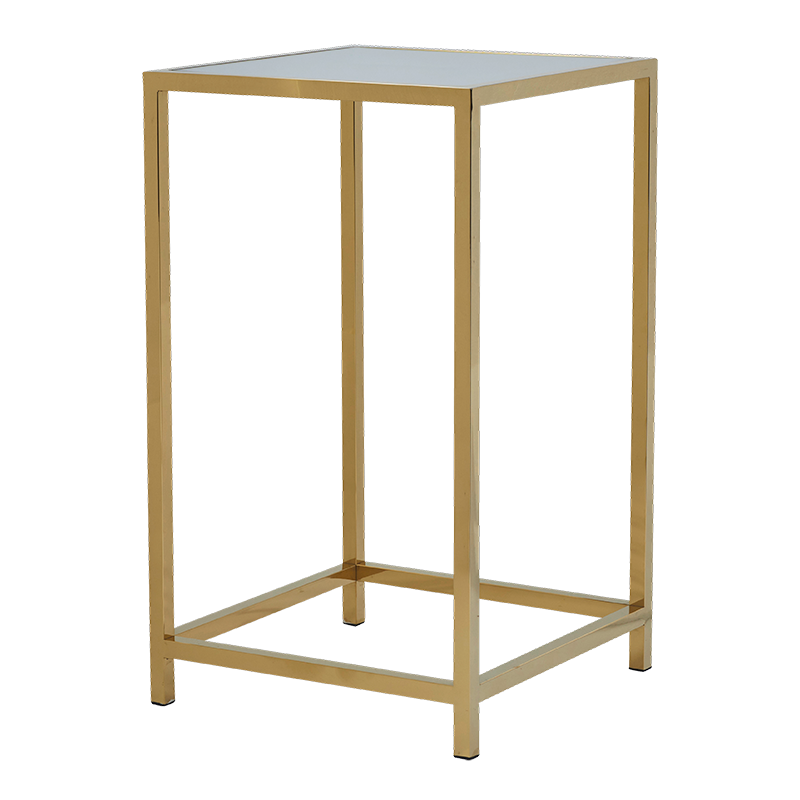 Unico Poseur Table XL in Gold with Glass Top