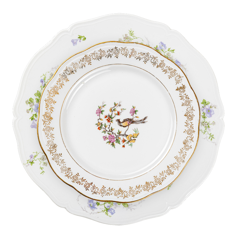 Vintage flowery Plates