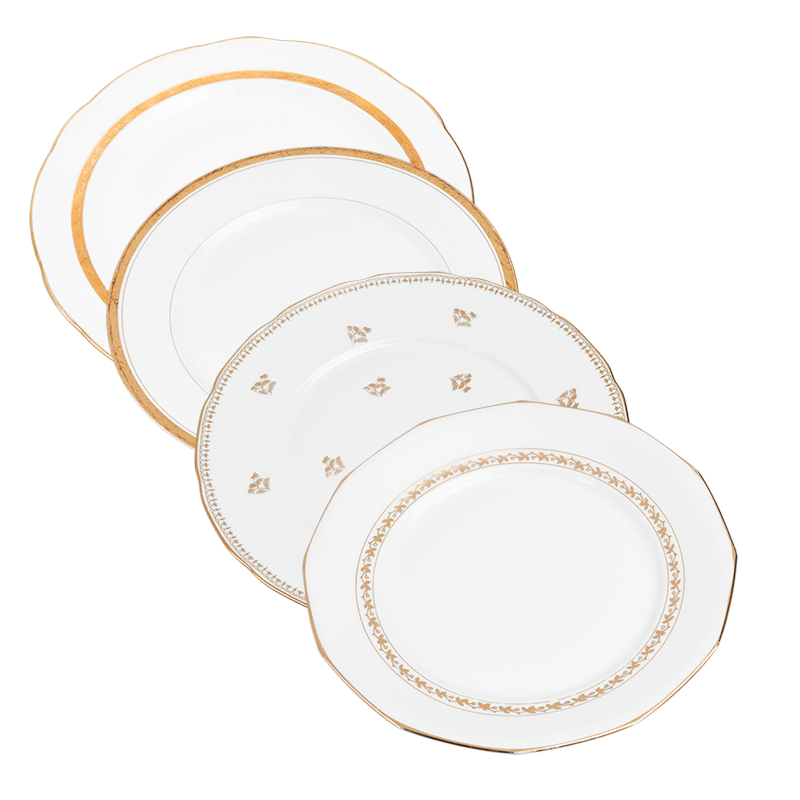 Vintage white and gold Plates
