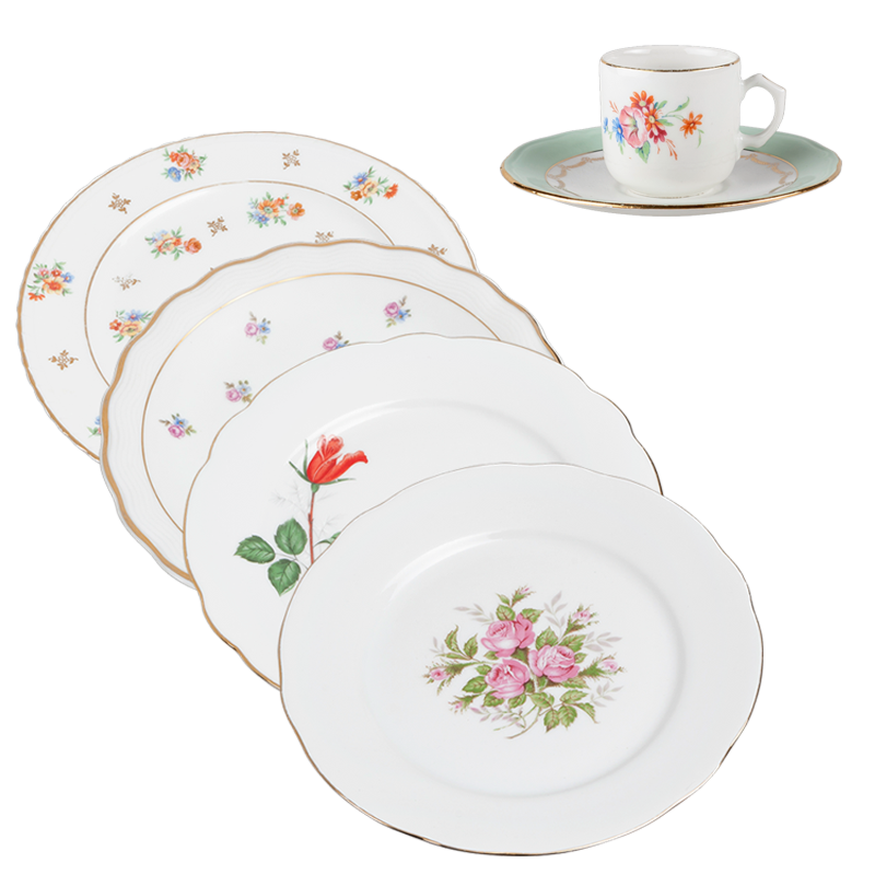 Vintage flowery Plates