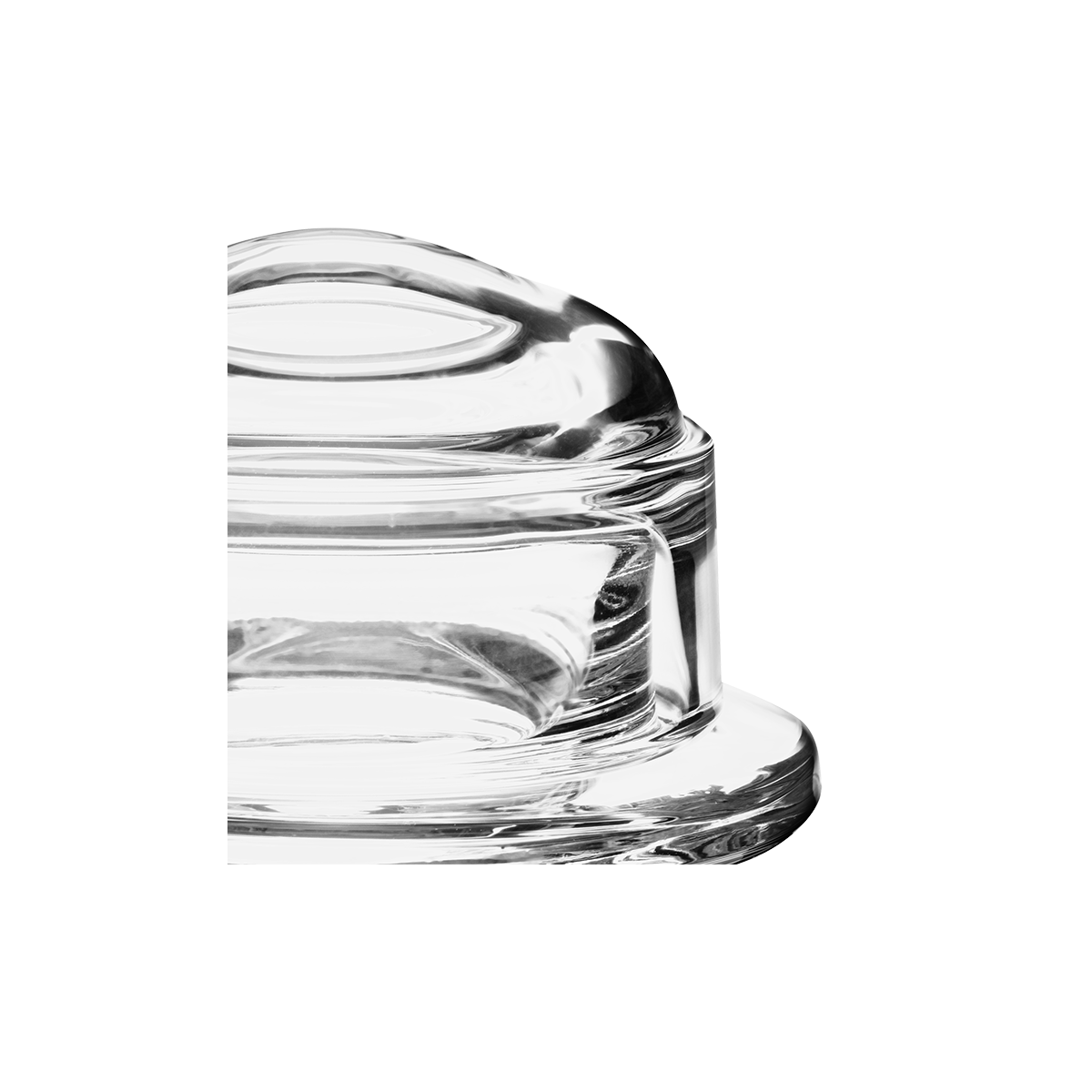 Glass Butter Dish with Bell Top Ø 10 cm Id Ø 5,5 cm Hire Options
