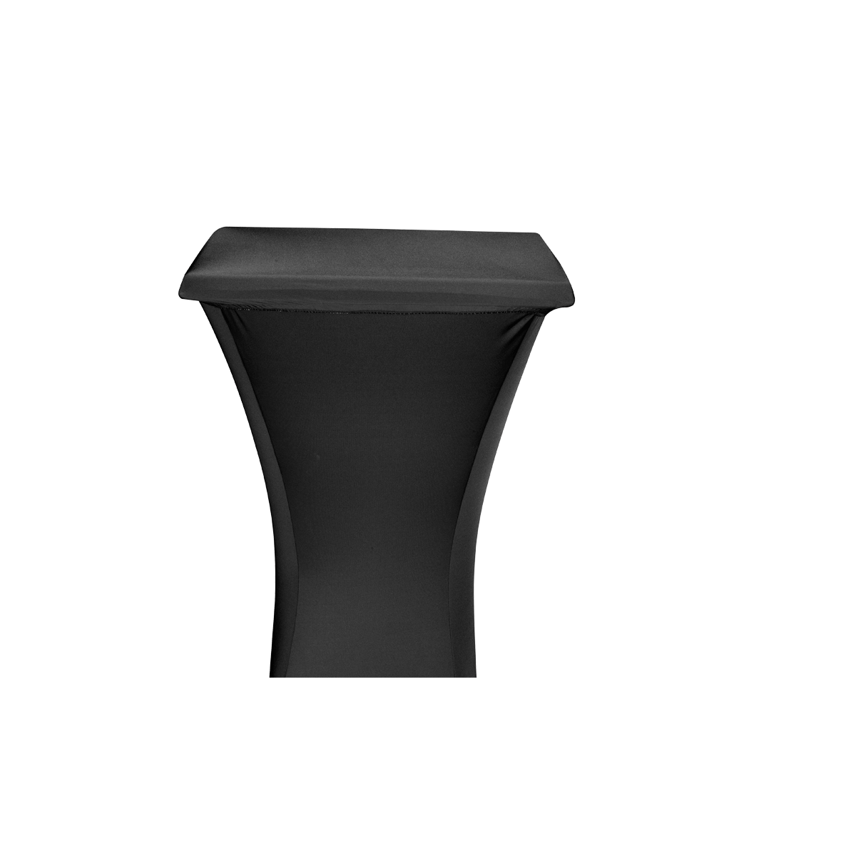 Square Steel Poseur Table with Black Cover 60 X 60 cm H 111 cm Hire