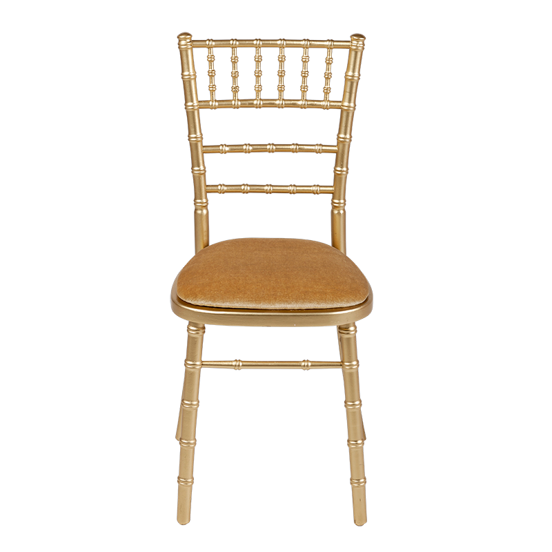 Bamboo Chair in Gold with Gold Velvet Seat Pad Hire Options Greathire London