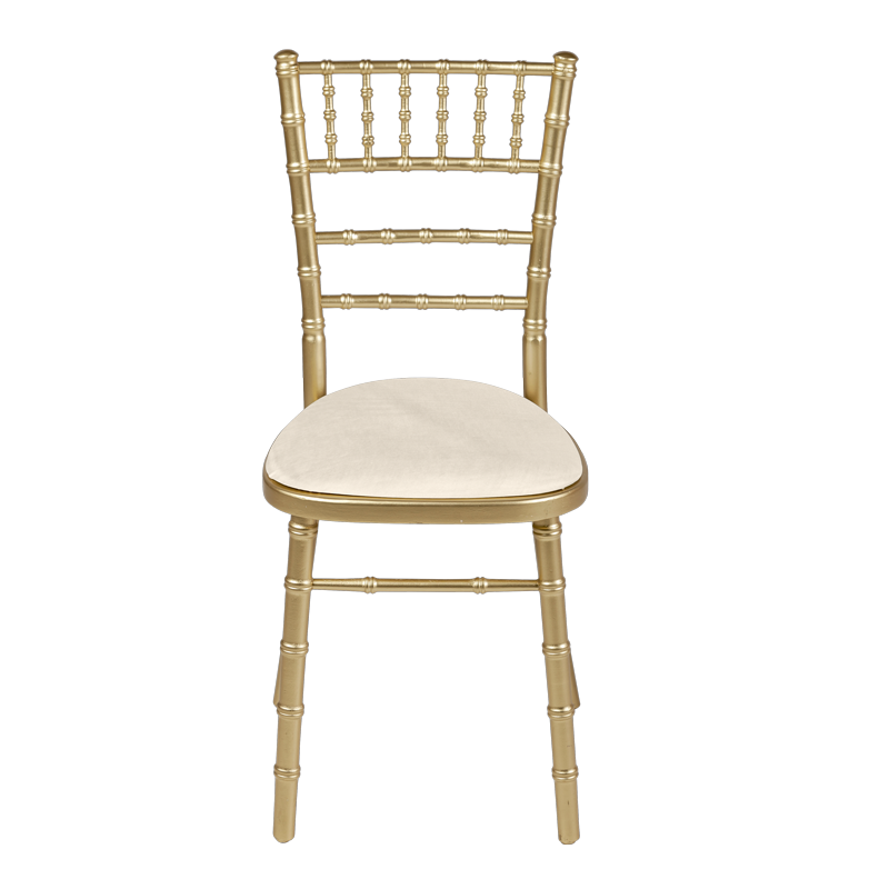 Bamboo Chair in Gold with Ecru Seat Pad Hire Options Greathire London