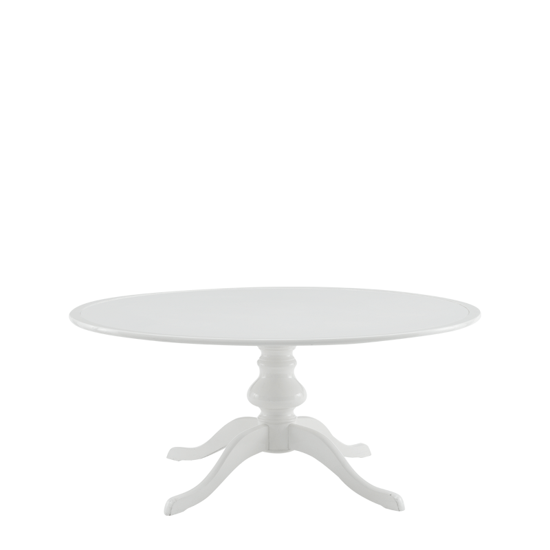 Isla Dining Table 6ft in White with White Table Top Hire Options