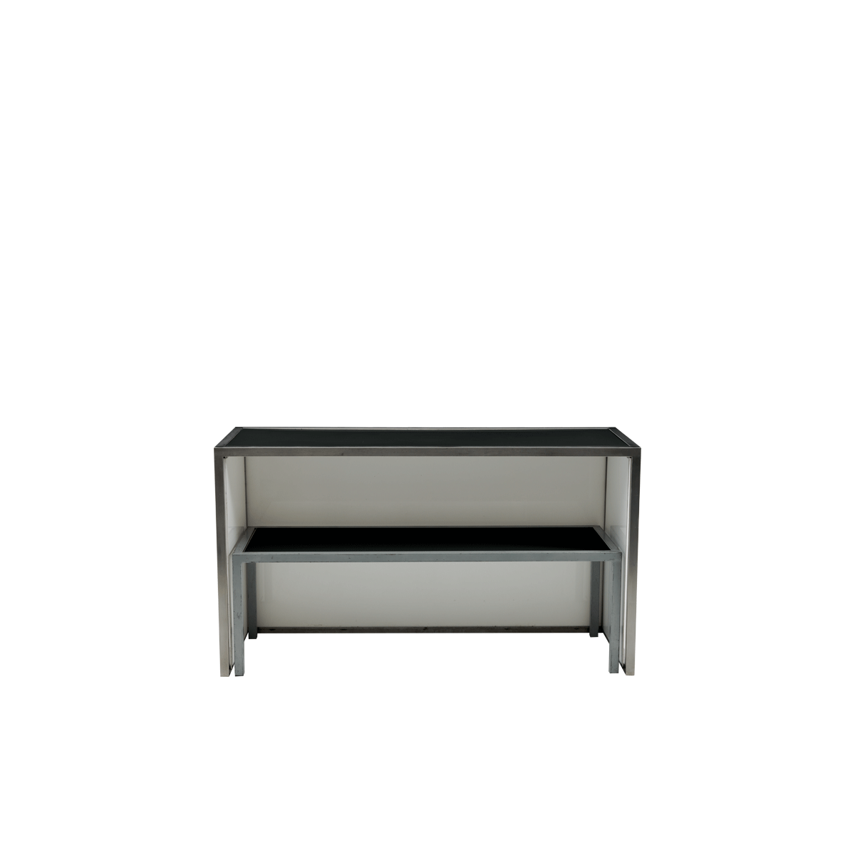 Unico Stainless Steel Internal Bar Shelf for Rectangular Bar Hire Options Greathire London