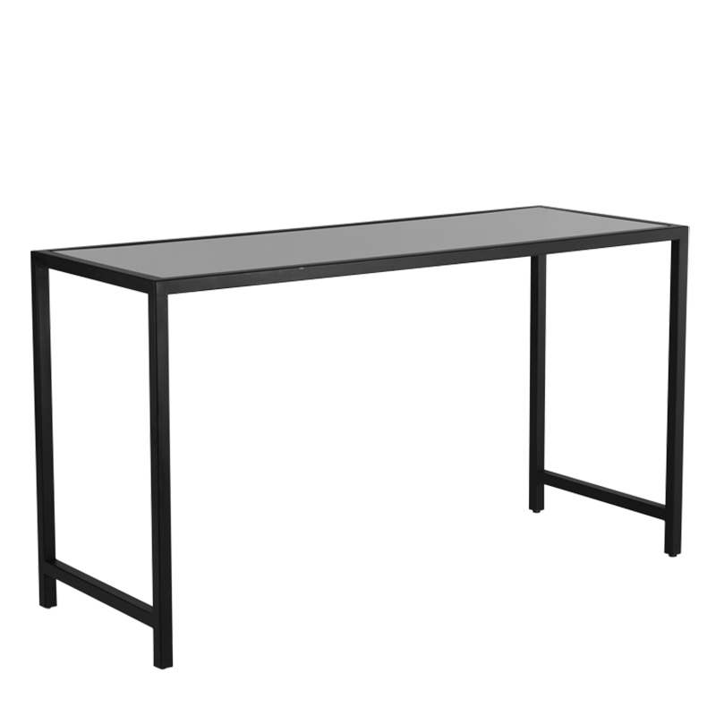 Unico Rectangular Poseur Table with Black Frame and White Top Hire