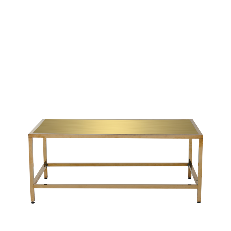 Unico Rectangular Coffee Table with Gold Frame and Gold Top Hire Options Greathire London