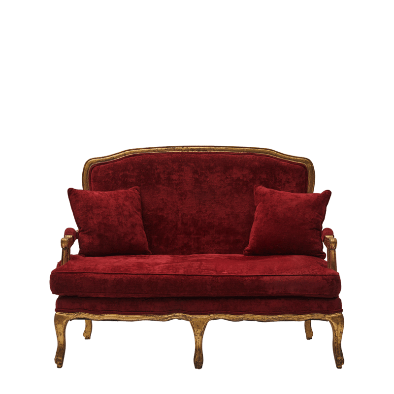 Red gold sofa discount