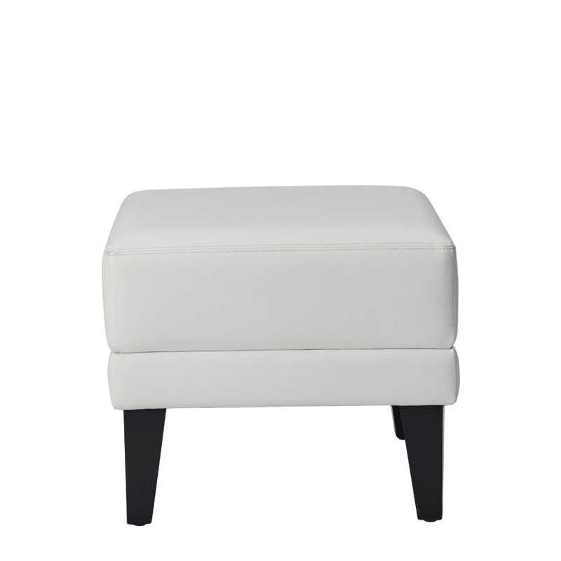 Small white 2025 leather ottoman