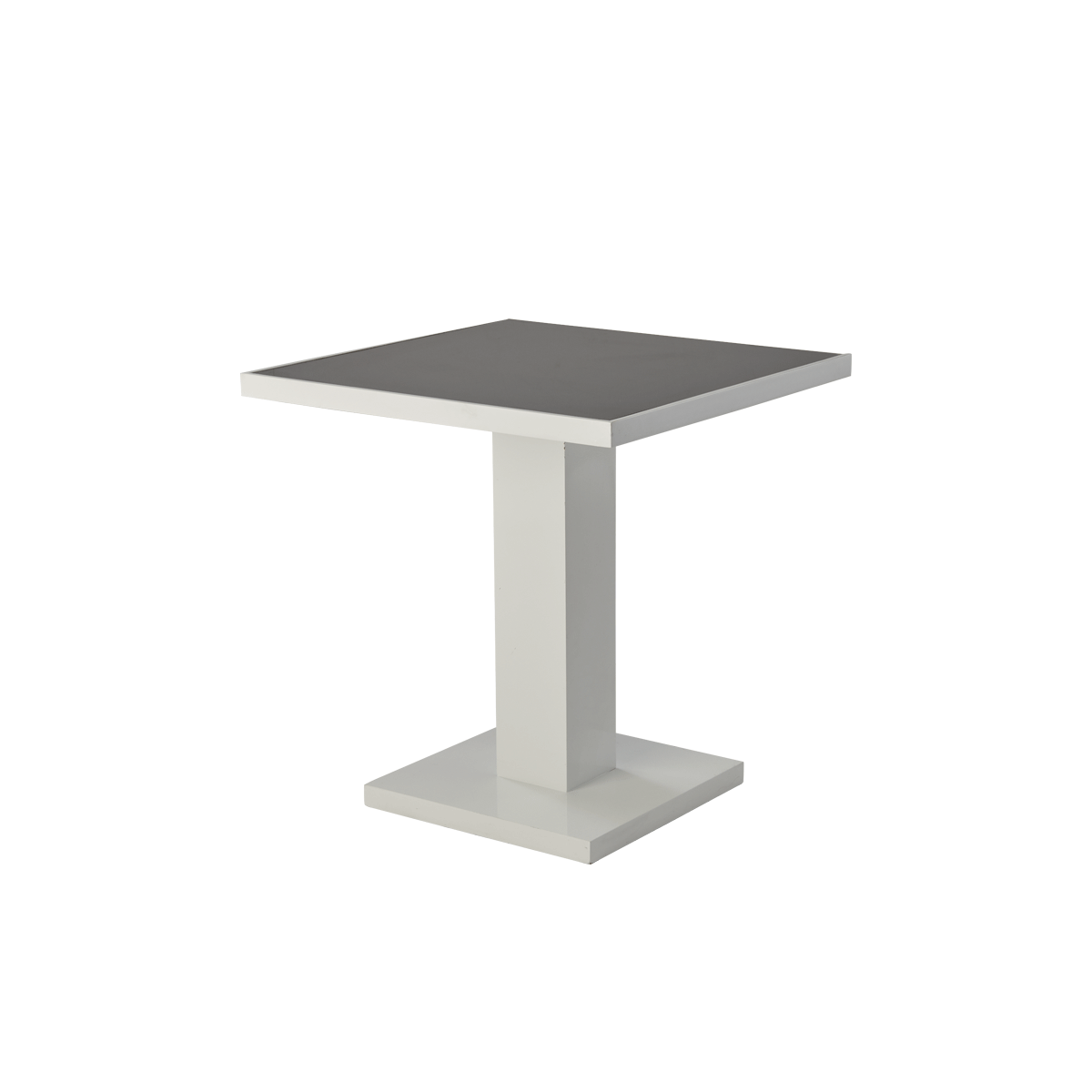 Olympic Café Table in White with Smoked Mirror Top Hire Options