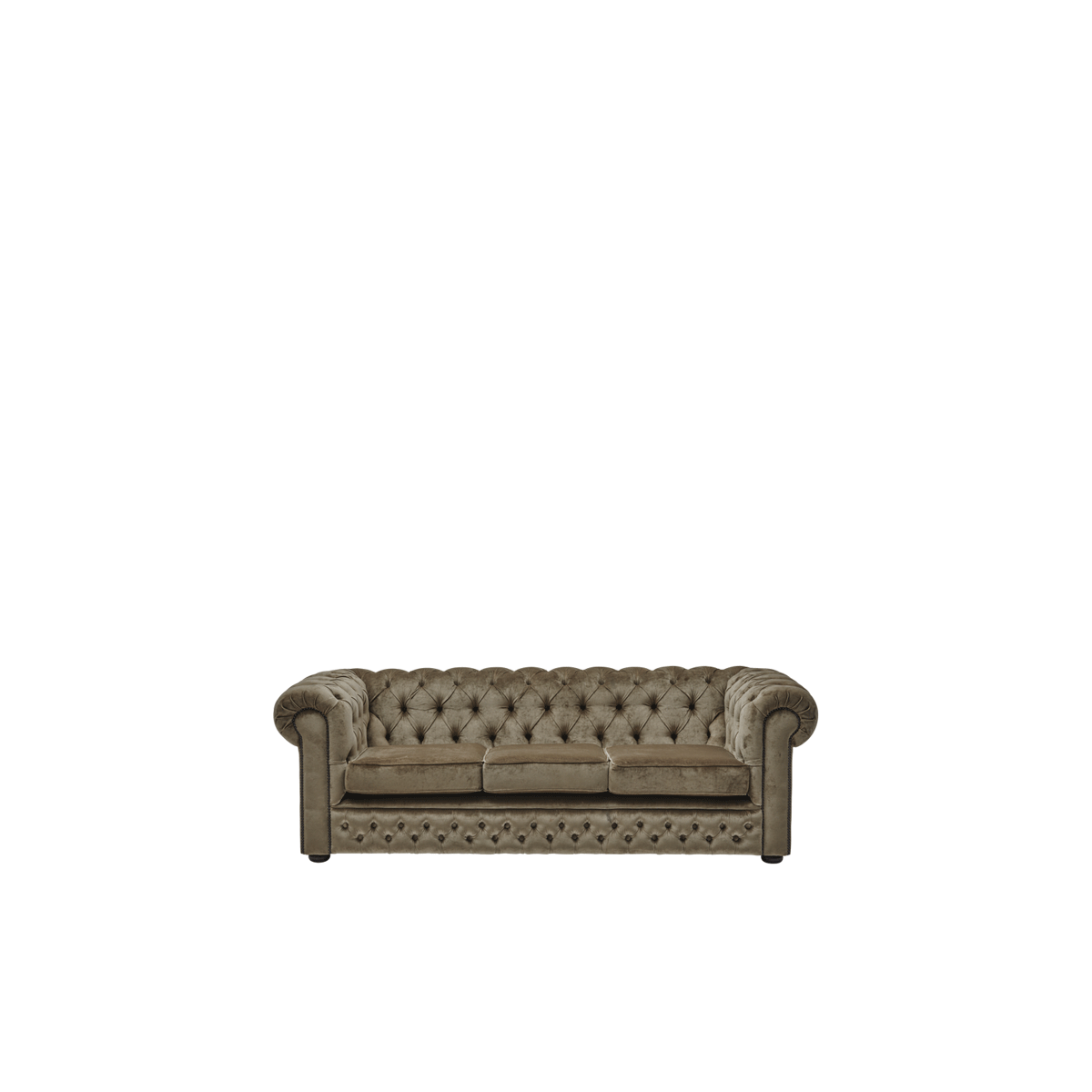 Chesterfield Carlyle Sofa 7ft in Velvet Taupe Hire Options Greathire