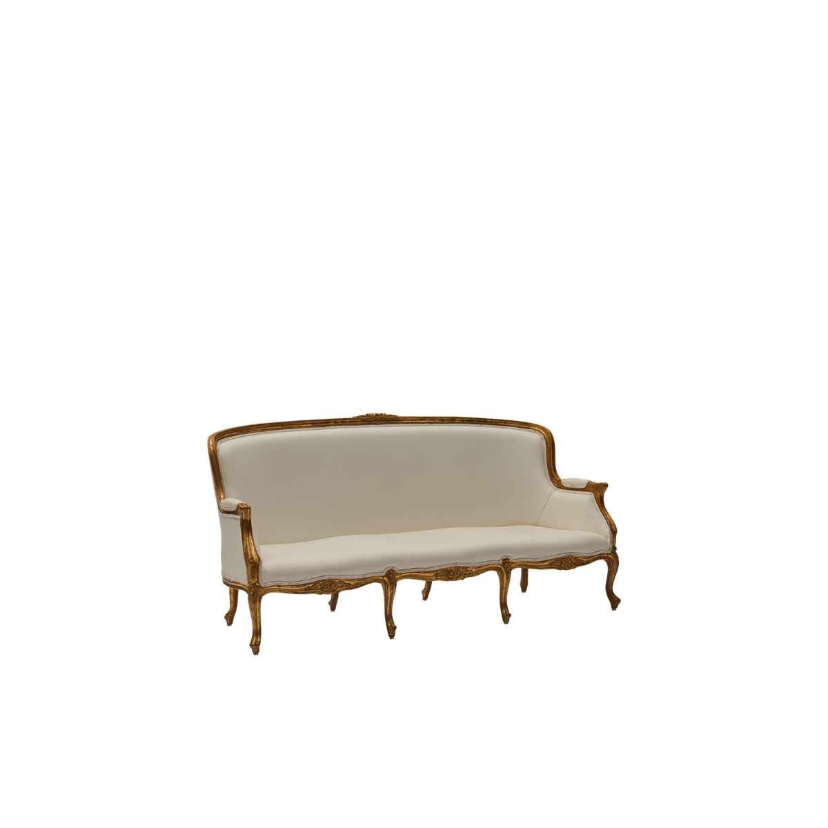 Empire Settee Sofa Gold Frame in Ivory Hire Options Greathire London