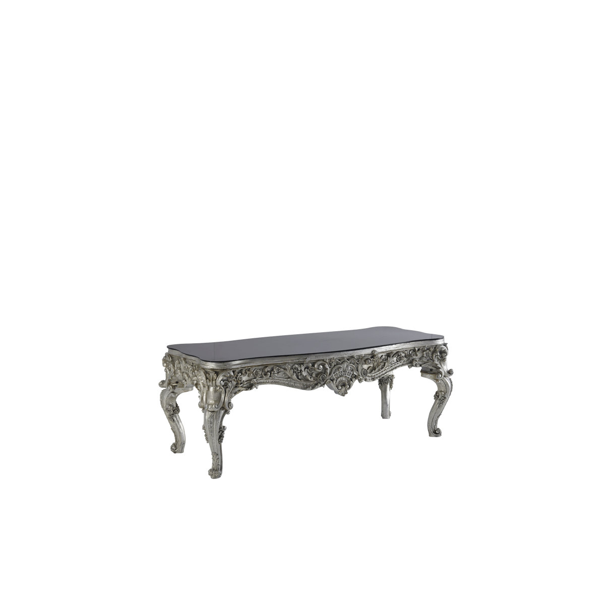 Versailles Coffee Table in Silver with Black Top Hire Options Greathire London