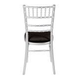 Bamboo Chair in Silver with Black Velvet Seat Pad