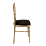 Bamboo Chair in Gold with Black Velvet Seat Pad