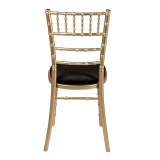 Bamboo Chair in Gold with Black Velvet Seat Pad