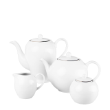Teapot White with Silver Thread 170 cl