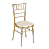 Bamboo Chair in Gold with Ecru Seat Pad